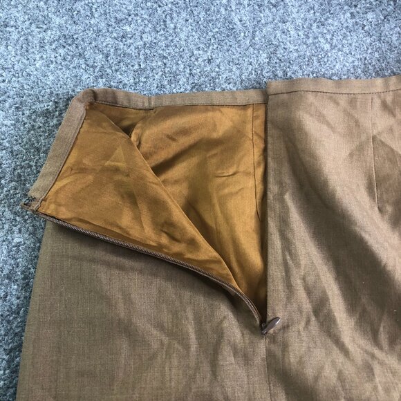 Lela Rose 100% Wool Skirt Womens 4 Brown Floral Lace A Line Lagenlook Minimalist - Picture 9 of 11